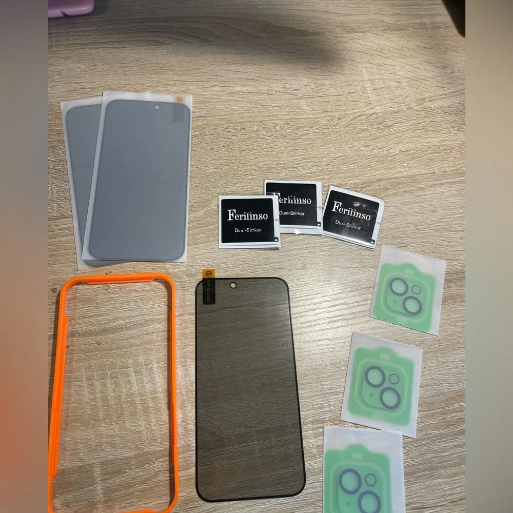 New: 3 Iphone 15 Plus 6.7 Privacy Screen Protectors and Camera Lens Protectors(E